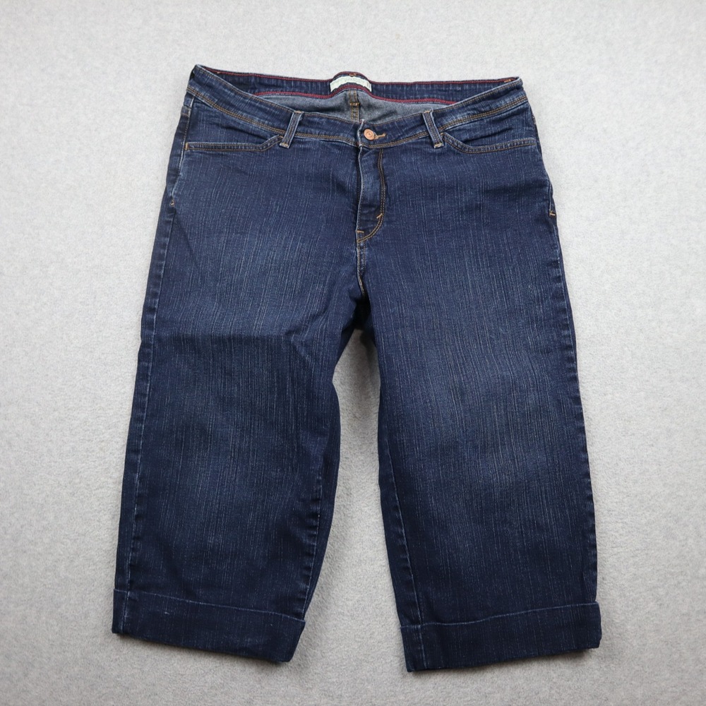 Levi's 512 Capri Jeans Womens 18W Perfectly Shaping Blue Denim Cropped Stretch